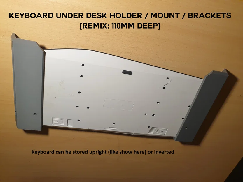 Giá đỡ/Ngàm treo bàn phím dưới bàn [Bản Remix: sâu 110mm] - Image 2
