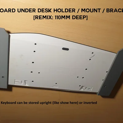 Giá đỡ/Ngàm treo bàn phím dưới bàn [Bản Remix: sâu 110mm]