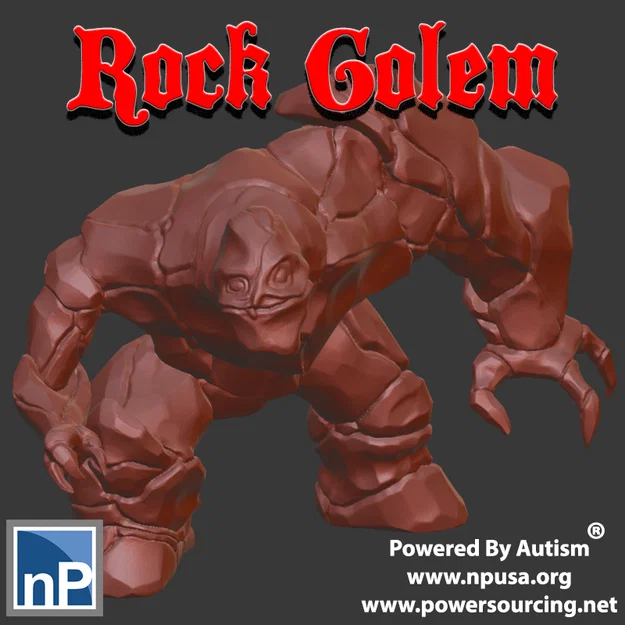 Rock Golem 1 - Mô hình đá khổng lồ cho game nhập vai - Image 1
