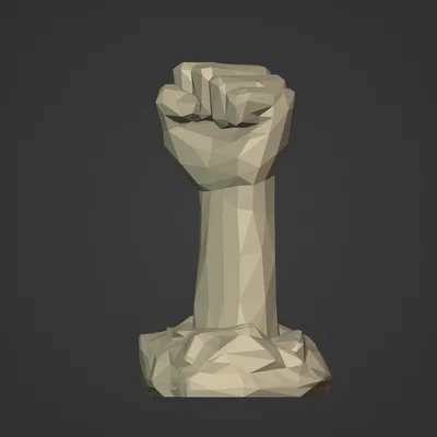 Mô hình bàn tay nắm đấm Low Poly ấn tượng để in 3D