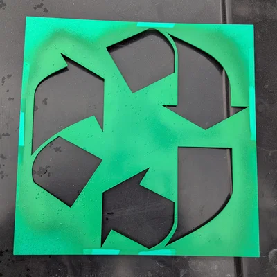 Stencil Hình Vuông 300mm Dùng Để Sơn Logo Tái Chế