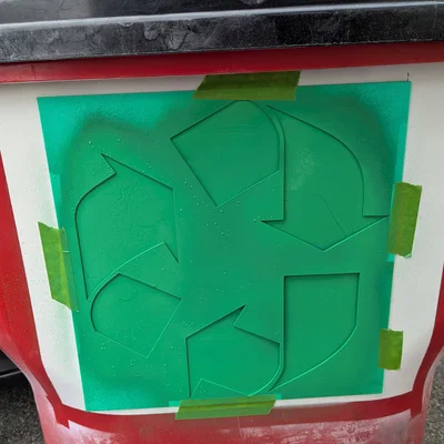 Stencil Hình Vuông 300mm Dùng Để Sơn Logo Tái Chế