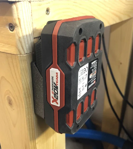 Giá treo pin Parkside 20V - Phụ kiện 3D cho xưởng ngăn nắp - Image 4
