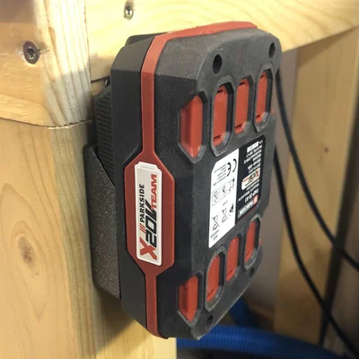 Giá treo pin Parkside 20V - Phụ kiện 3D cho xưởng ngăn nắp