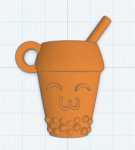 Móc khóa ly trà sữa Boba dễ thương - File in 3D xinh xắn - Image 1