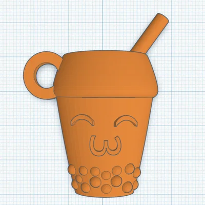 Móc khóa ly trà sữa Boba dễ thương - File in 3D xinh xắn