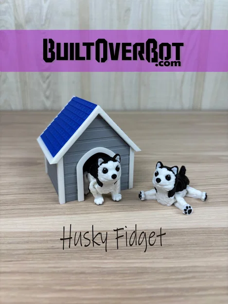 Mô hình chú chó Husky cử động linh hoạt (Husky Fidget) in 3D - Image 2