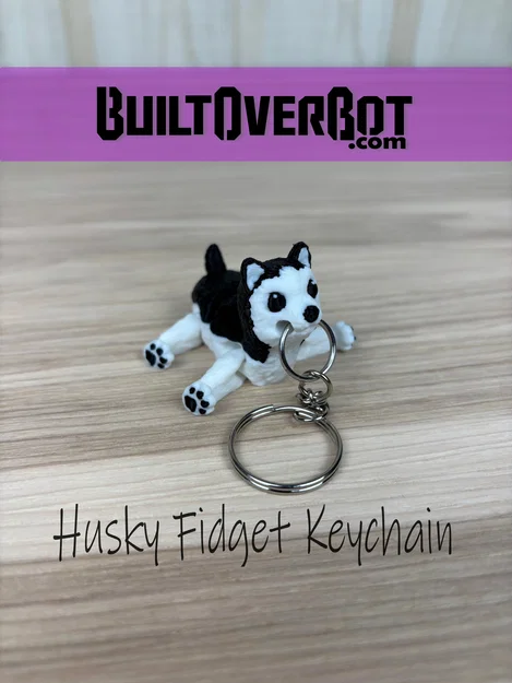 Móc khóa Husky Fidget - Mô hình in 3D linh hoạt đáng yêu - Image 1