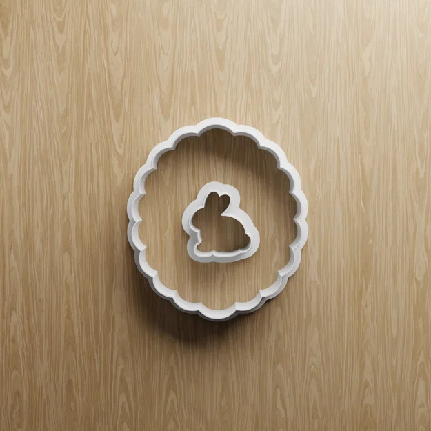 Bộ khuôn cắt bánh quy Linzer Phục sinh STL | Hình thỏ, trứng, cà rốt | In 3D - Image 3