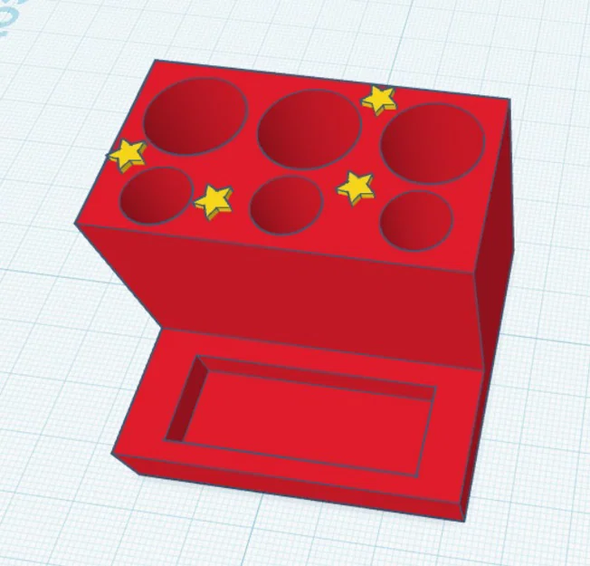 Khay cắm bút và để cục tẩy xinh xắn với họa tiết ngôi sao - Image 1