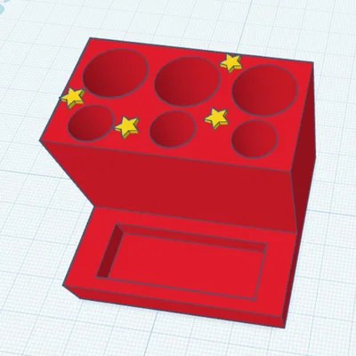 Khay cắm bút và để cục tẩy xinh xắn với họa tiết ngôi sao