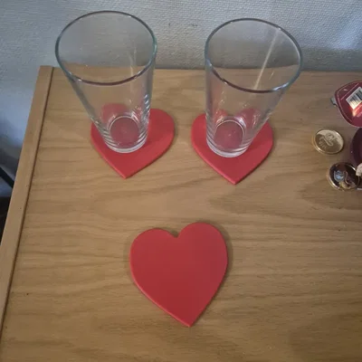 Miếng lót ly hình trái tim (Heart Coaster) - Tự in 3D cực xinh