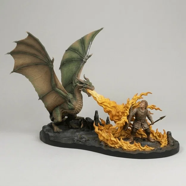 Mô hình 3D Dragonslayer - Tái hiện trận chiến hiệp sĩ và rồng lửa - Image 1