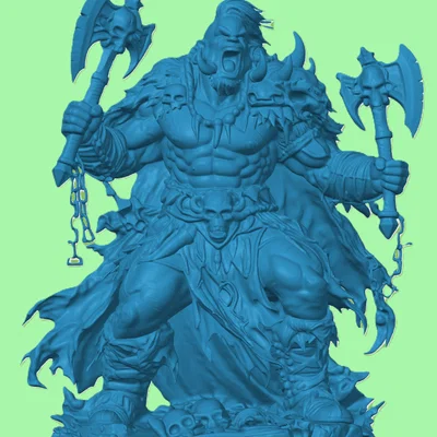 Mô hình 3D Chiến binh Orc Cuồng nộ - Raging Orc Warrior cho Tabletop