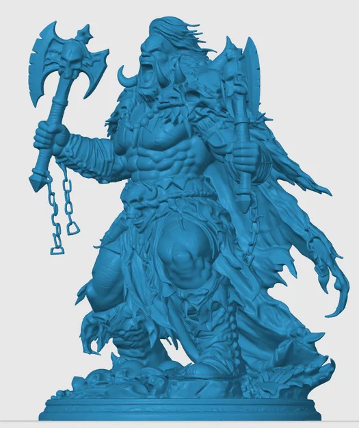 Mô hình 3D Chiến binh Orc Cuồng nộ - Raging Orc Warrior cho Tabletop - Image 2