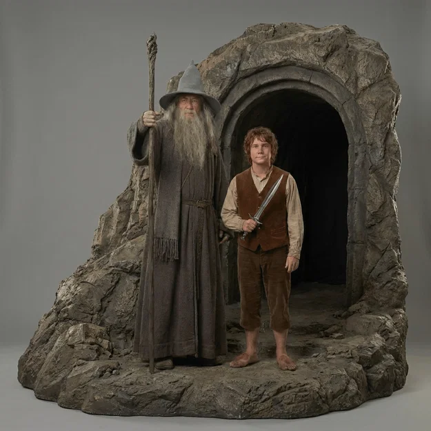 Mô hình 3D Gandalf và Bilbo từ Lord of the Rings cực chất - Image 1