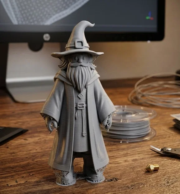 Mô hình 3D Ông lão phù thủy (Cartoon Wizard) - File in 3D dễ thương - Image 1