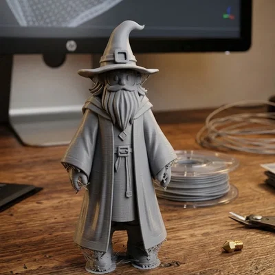 Mô hình 3D Ông lão phù thủy (Cartoon Wizard) - File in 3D dễ thương