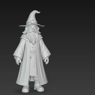 Mô hình 3D Ông lão phù thủy (Cartoon Wizard) - File in 3D dễ thương
