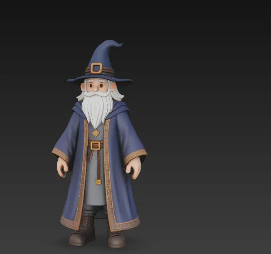 Mô hình 3D Ông lão phù thủy (Cartoon Wizard) - File in 3D dễ thương - Image 3