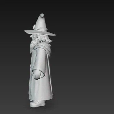 Mô hình 3D Ông lão phù thủy (Cartoon Wizard) - File in 3D dễ thương