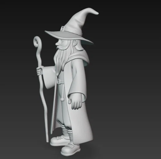 Mô hình phù thủy cầm quyền trượng (Wizard with staff) in 3D - Image 2
