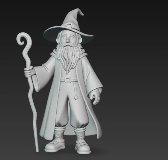 Mô hình phù thủy cầm quyền trượng (Wizard with staff) in 3D - Image 3