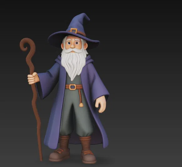 Mô hình phù thủy cầm quyền trượng (Wizard with staff) in 3D - Image 4