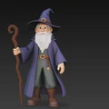 Mô hình phù thủy cầm quyền trượng (Wizard with staff) in 3D - Thumbnail 4