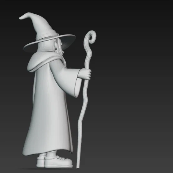 Mô hình phù thủy cầm quyền trượng (Wizard with staff) in 3D - Image 5