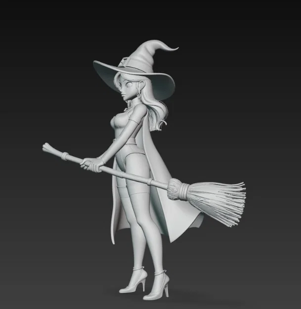 Mô hình phù thủy xinh đẹp (Sexy Witch with Broom) in 3D cực chi tiết - Image 2