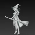Mô hình phù thủy xinh đẹp (Sexy Witch with Broom) in 3D cực chi tiết - Thumbnail 2
