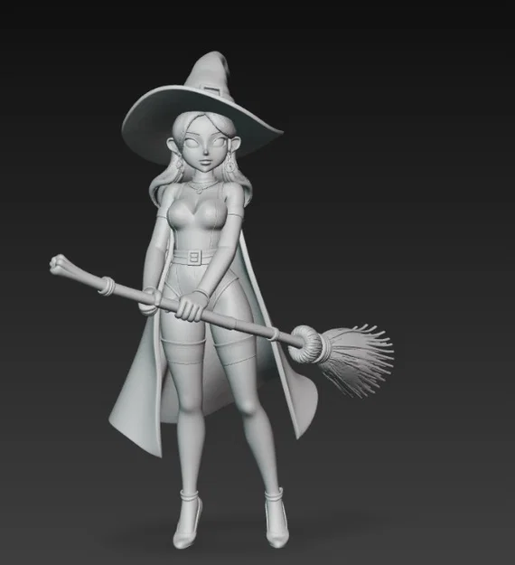 Mô hình phù thủy xinh đẹp (Sexy Witch with Broom) in 3D cực chi tiết - Image 3