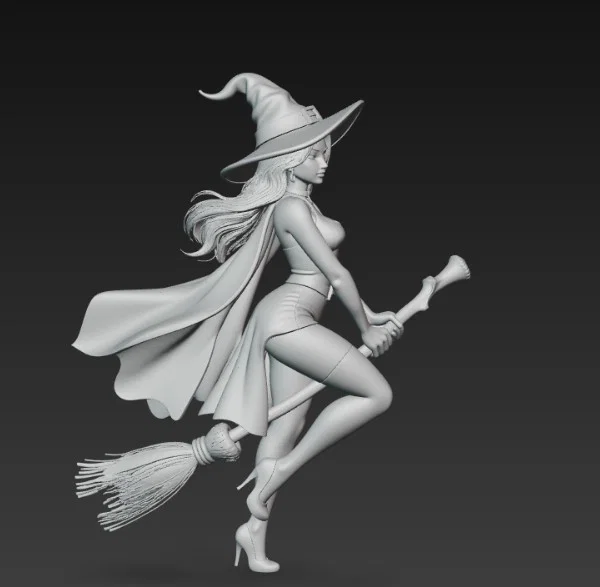 Mô hình phù thủy cưỡi chổi (Witch on a broom) 3D cho tín đồ sưu tầm - Image 2