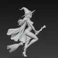 Mô hình phù thủy cưỡi chổi (Witch on a broom) 3D cho tín đồ sưu tầm - Thumbnail 2