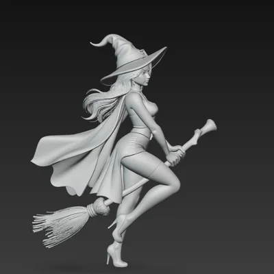 Mô hình phù thủy cưỡi chổi (Witch on a broom) 3D cho tín đồ sưu tầm