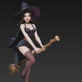 Mô hình phù thủy cưỡi chổi (Witch on a broom) 3D cho tín đồ sưu tầm - Thumbnail 3
