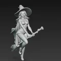 Mô hình phù thủy cưỡi chổi (Witch on a broom) 3D cho tín đồ sưu tầm - Thumbnail 4