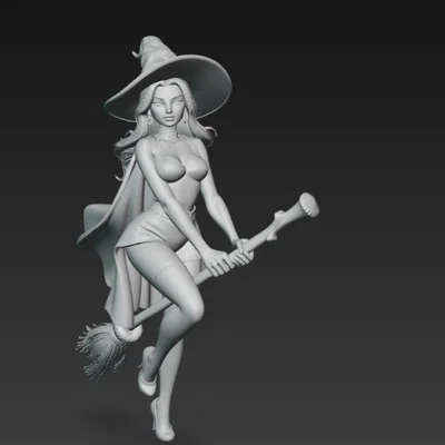 Mô hình phù thủy cưỡi chổi (Witch on a broom) 3D cho tín đồ sưu tầm