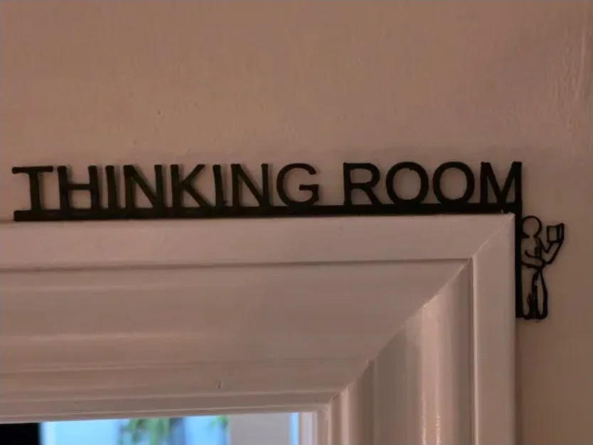 Biển báo 3D Thinking Room trang trí cửa phòng độc đáo - Image 1