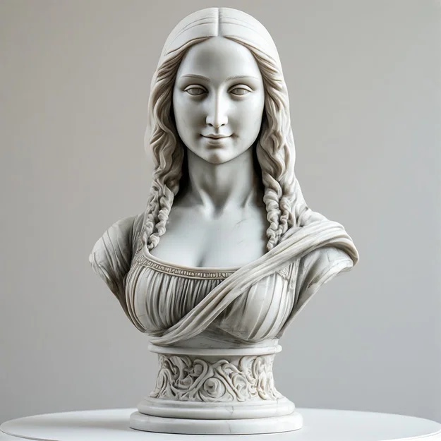 Tượng bán thân Mona Lisa nghệ thuật dùng trang trí in 3D - Image 1