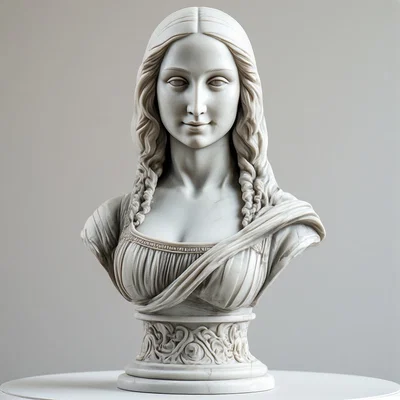 Tượng bán thân Mona Lisa nghệ thuật dùng trang trí in 3D