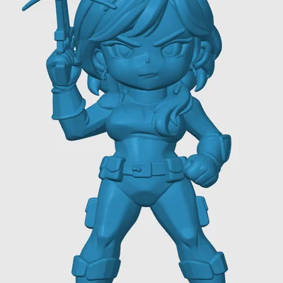 Mô hình 3D Scarlett phong cách Chibi siêu dễ thương cho bàn làm việc