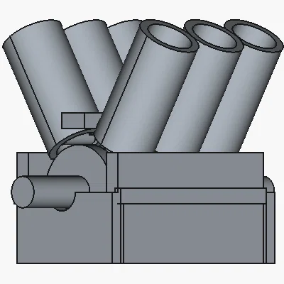 Mô hình động cơ V6 thu nhỏ (V6 Engine) in 3D cực chất