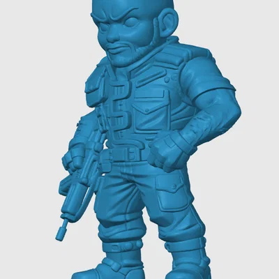Mô hình nhân vật Roadblock Chibi G.I. Joe in 3D cực đẹp