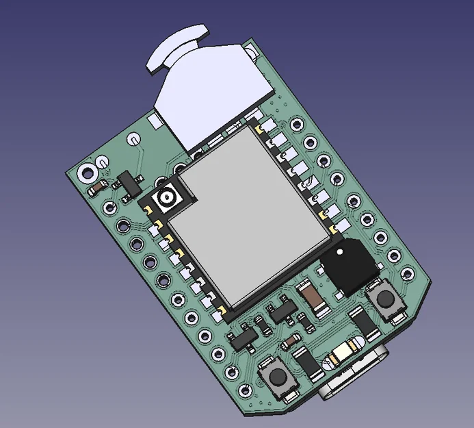 Mô hình kỹ thuật bảng mạch MiniX-Faketec hỗ trợ dự án Meshtastic - Image 1