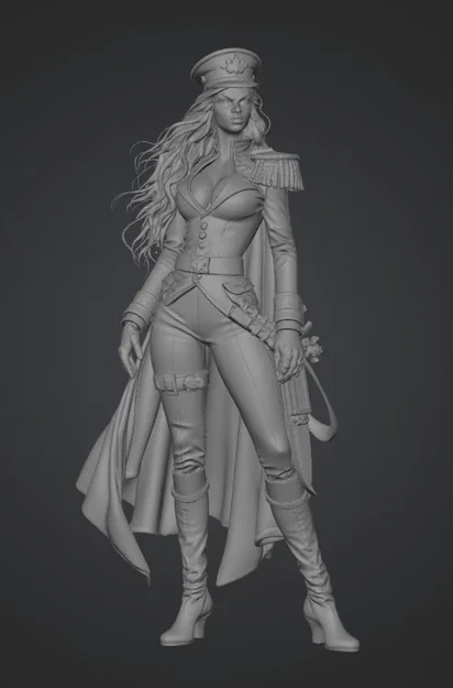 Mô hình 3D Nữ Đại úy Crimson (Crimson Captain Girl) sắc nét - Image 1