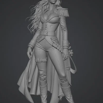 Mô hình 3D Nữ Đại úy Crimson (Crimson Captain Girl) sắc nét