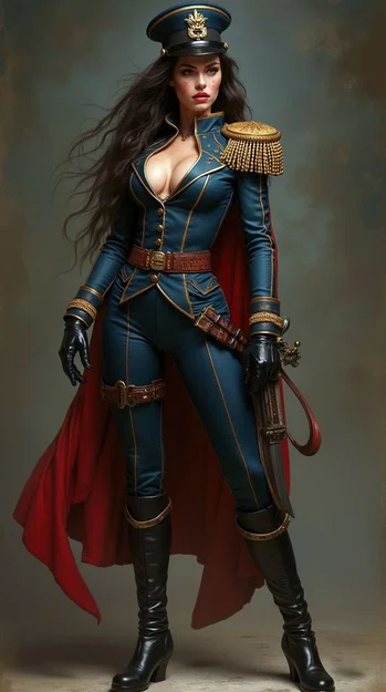 Mô hình 3D Nữ Đại úy Crimson (Crimson Captain Girl) sắc nét - Image 2