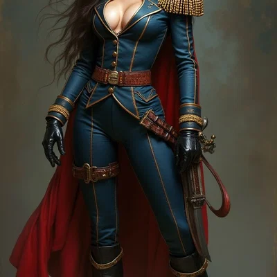 Mô hình 3D Nữ Đại úy Crimson (Crimson Captain Girl) sắc nét